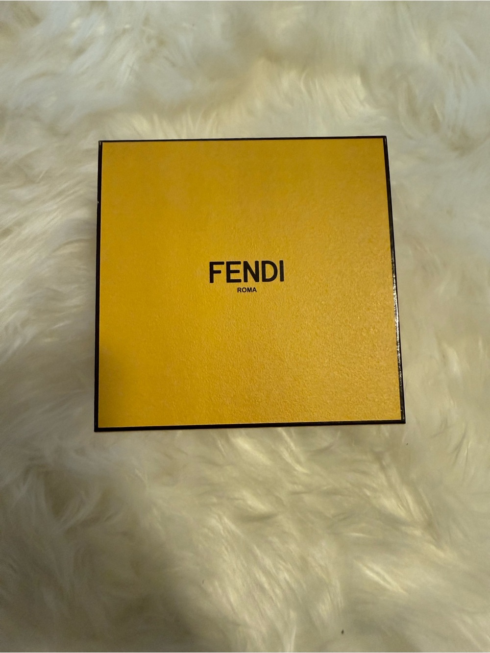 Fendi Yellow Gift Box with Felt wrapping and Magnetic closure